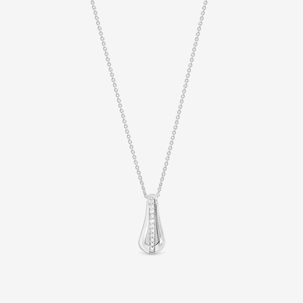Simply Silver 925 Sterling Silver Pave Nugget Pendant - Gift Pouch