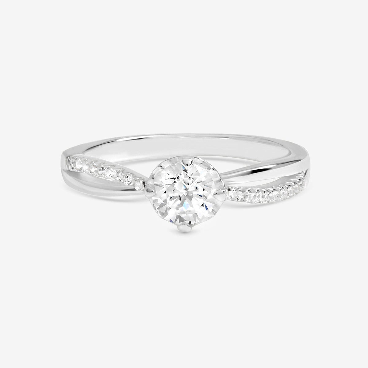 Simply Silver 925 Sterling Silver Solitaire Engagement Ring - Gift Pouch