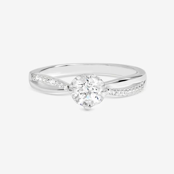 Simply Silver 925 Sterling Silver Solitaire Engagement Ring - Gift Pouch
