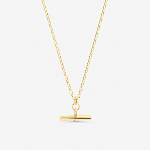 Inicio Gold T-Bar Necklace - Gift Pouch