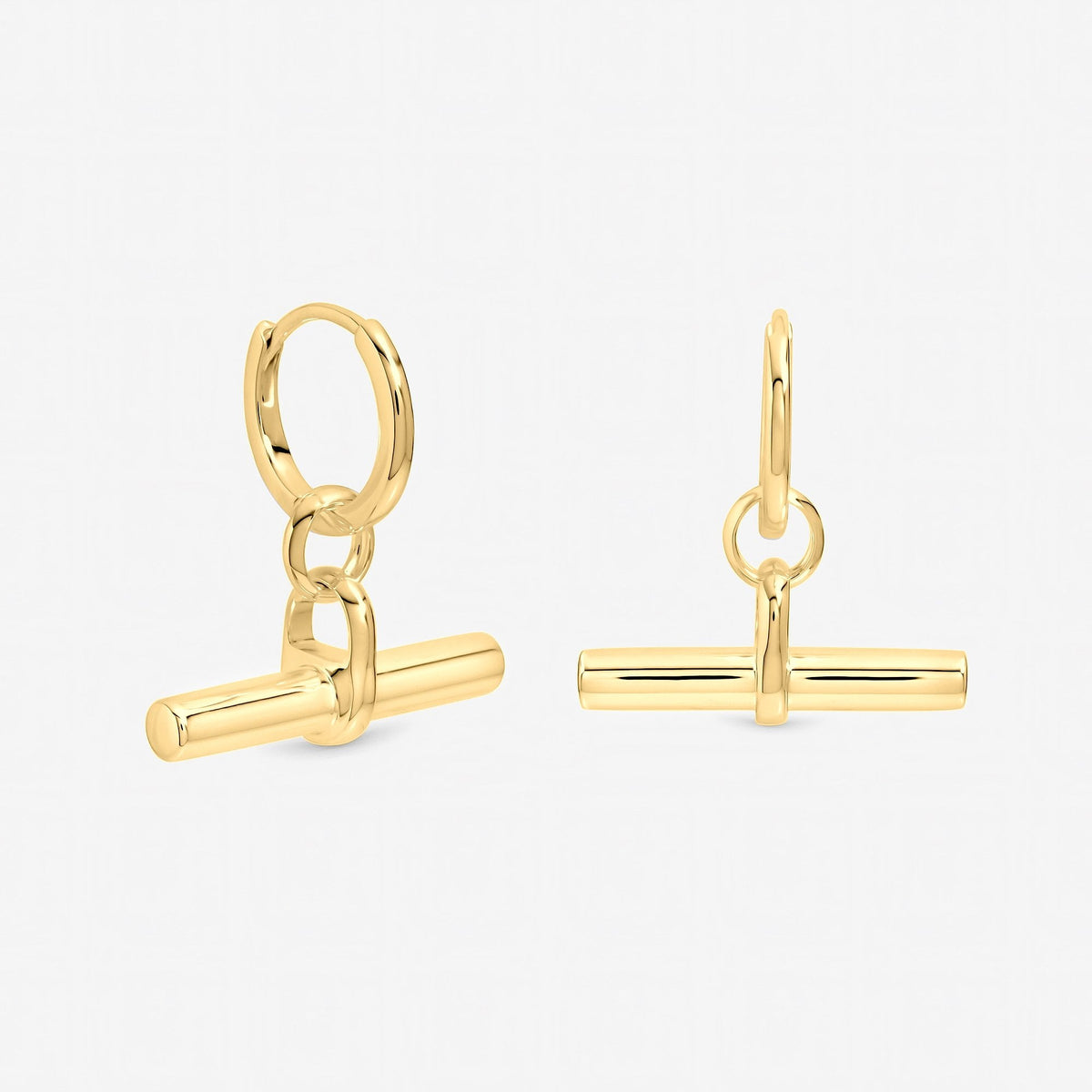Inicio Gold T-Bar Earrings - Gift Pouch