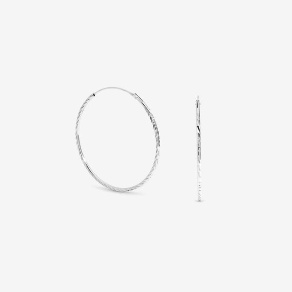 Simply Silver 925 Sterling Silver 20mm Diamond Cut Sleepers