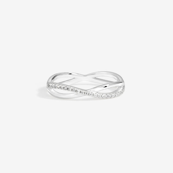 Simply Silver Sterling Silver 925 Polished and Cubic Zirconia Infinity Ring