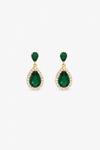 Jon Richard Gold Plated Cubic Zirconia Emerald Pear Drop Earrings