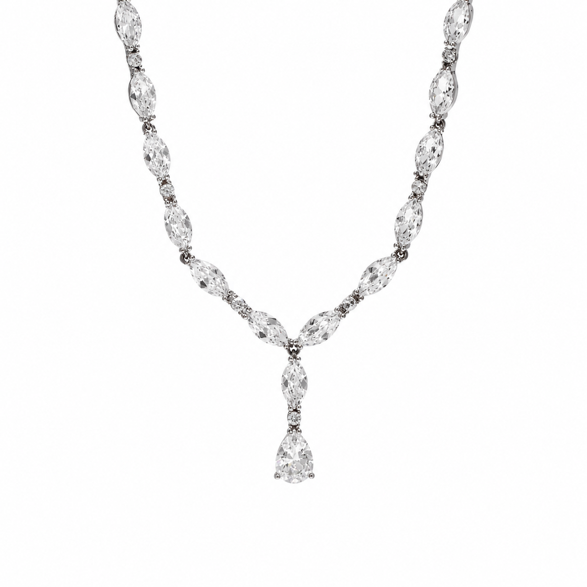 Silver Plated Cubic Zirconia Necklace