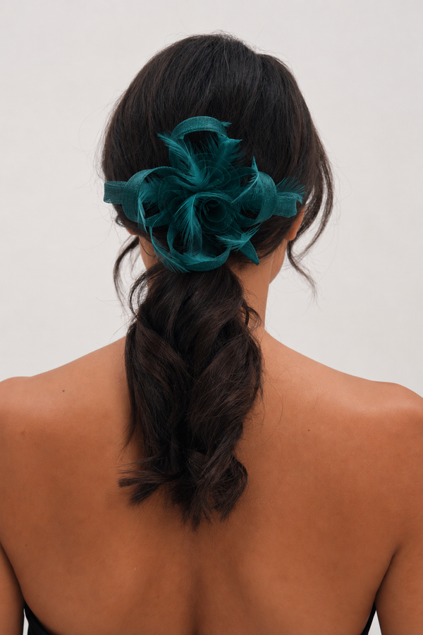 Jon Richard Emerald Small Fascinator Clip