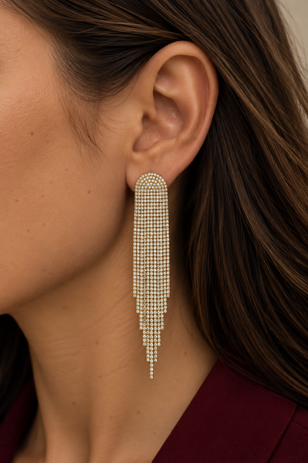 Mood Gold Plated Crystal Shower Drop Earrings