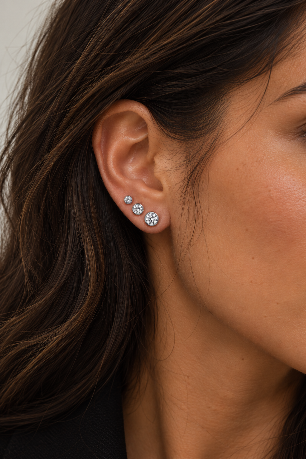 Mood Silver and Crystal Bezel Stud Multipack Earrings