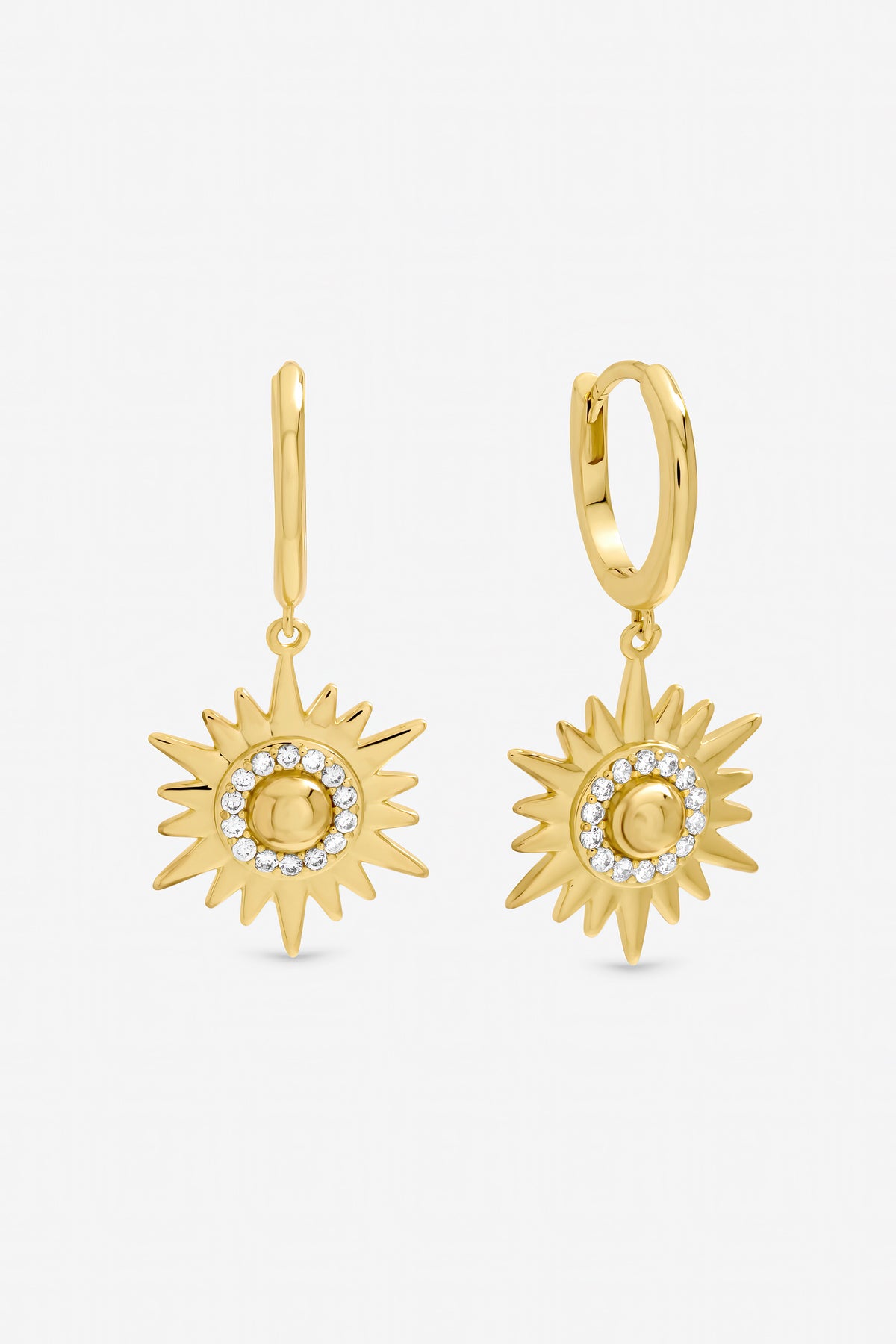 Inicio Gold Plated and Pave Star Huggie Earrings - Gift Pouch