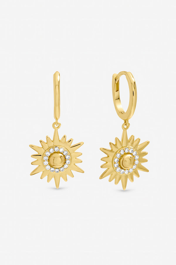Inicio Gold Plated and Pave Star Huggie Earrings - Gift Pouch