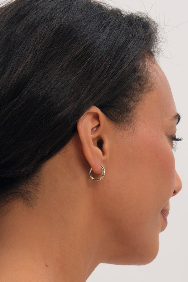 Inicio Gold Polished And Pave Hoops - Pack Of 2
