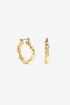 Gold Textured Twist Catch Hoop