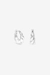 Silver Fluid Twist Hoops