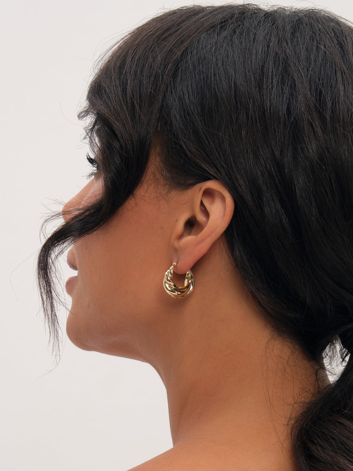 Inicio Gold Fluid Twist Hoops