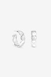 Silver Large Quilted Hoops