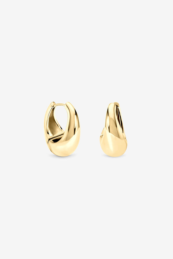 Gold  Sculpted Chubby Hoop