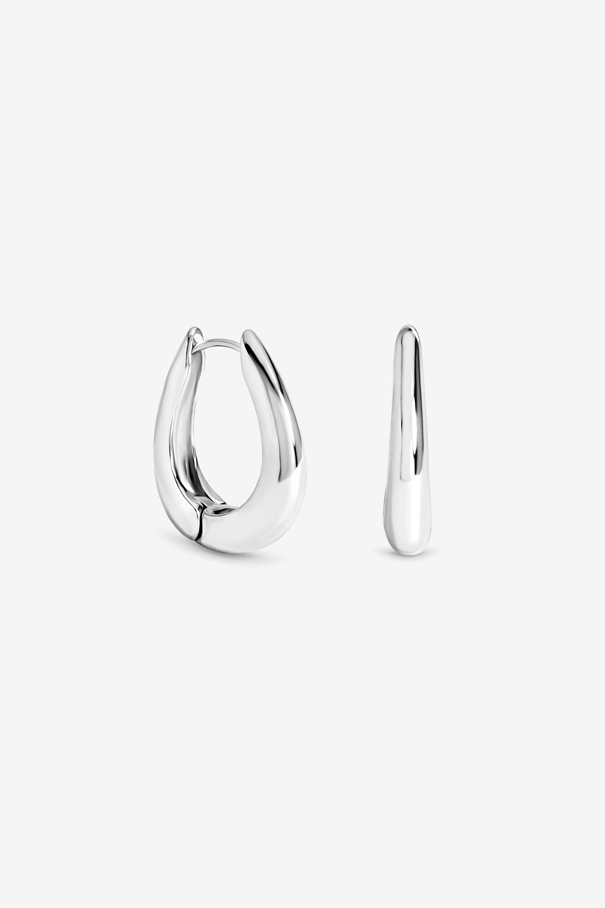 Silver Oval Hoop