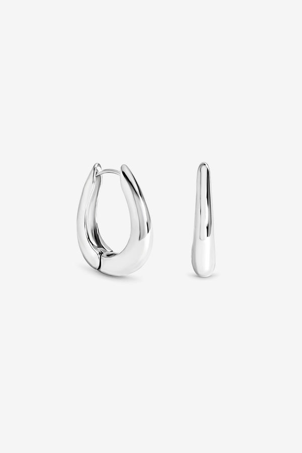 Silver Oval Hoop