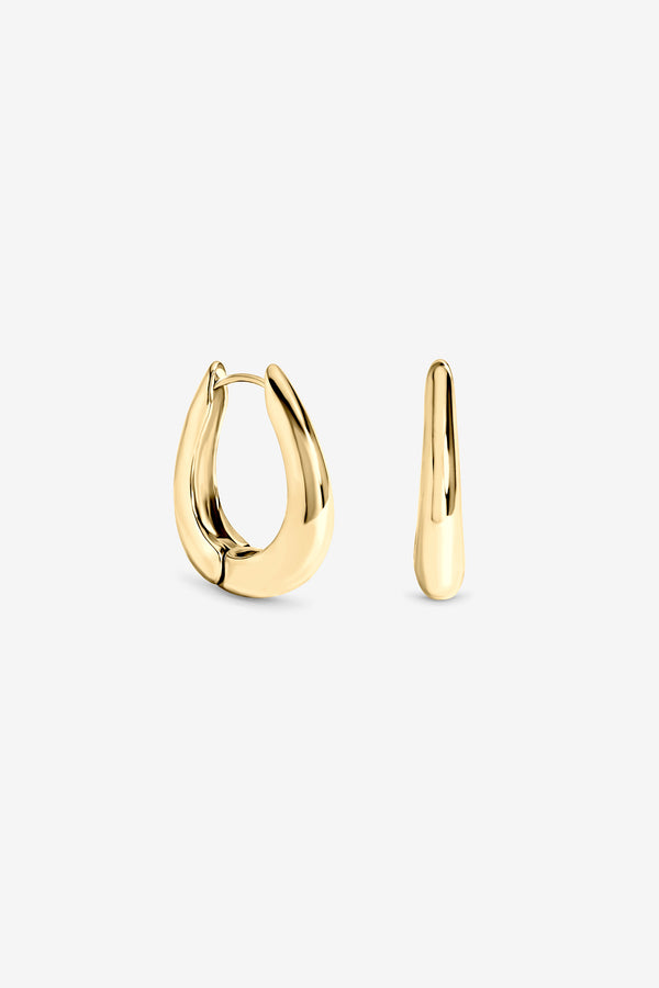 Gold Oval Hoop
