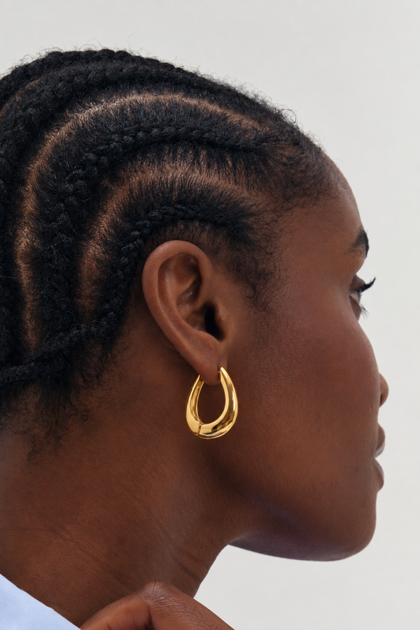 Inicio Gold Oval Hoops