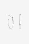 Silver Large Oval Twist Hoops