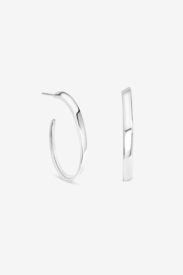 Gold Large Oval Twist Hoops