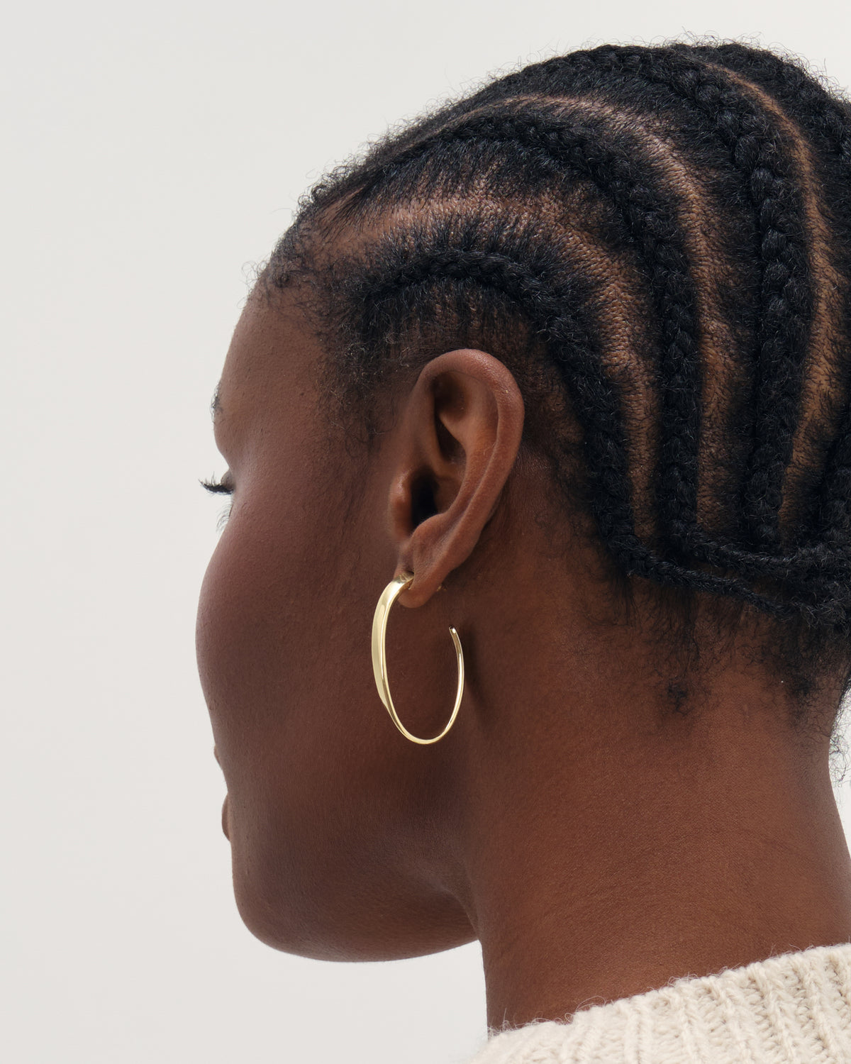 Inicio Gold Large Oval Twist Hoops
