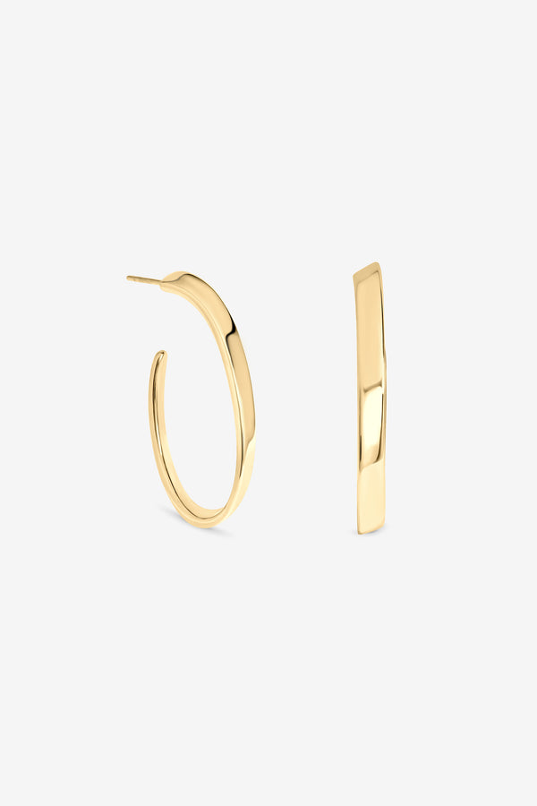 Inicio Gold Large Oval Twist Hoops