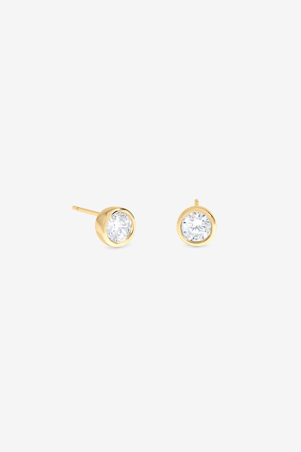 Gold Roud Bezel Stud