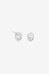 Silver Oval Bezel Stud