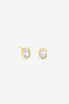 Gold Oval Bezel Stud