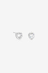 Silver Heart Bezel Studs
