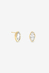 Inicio Gold Navette Bezel Studs