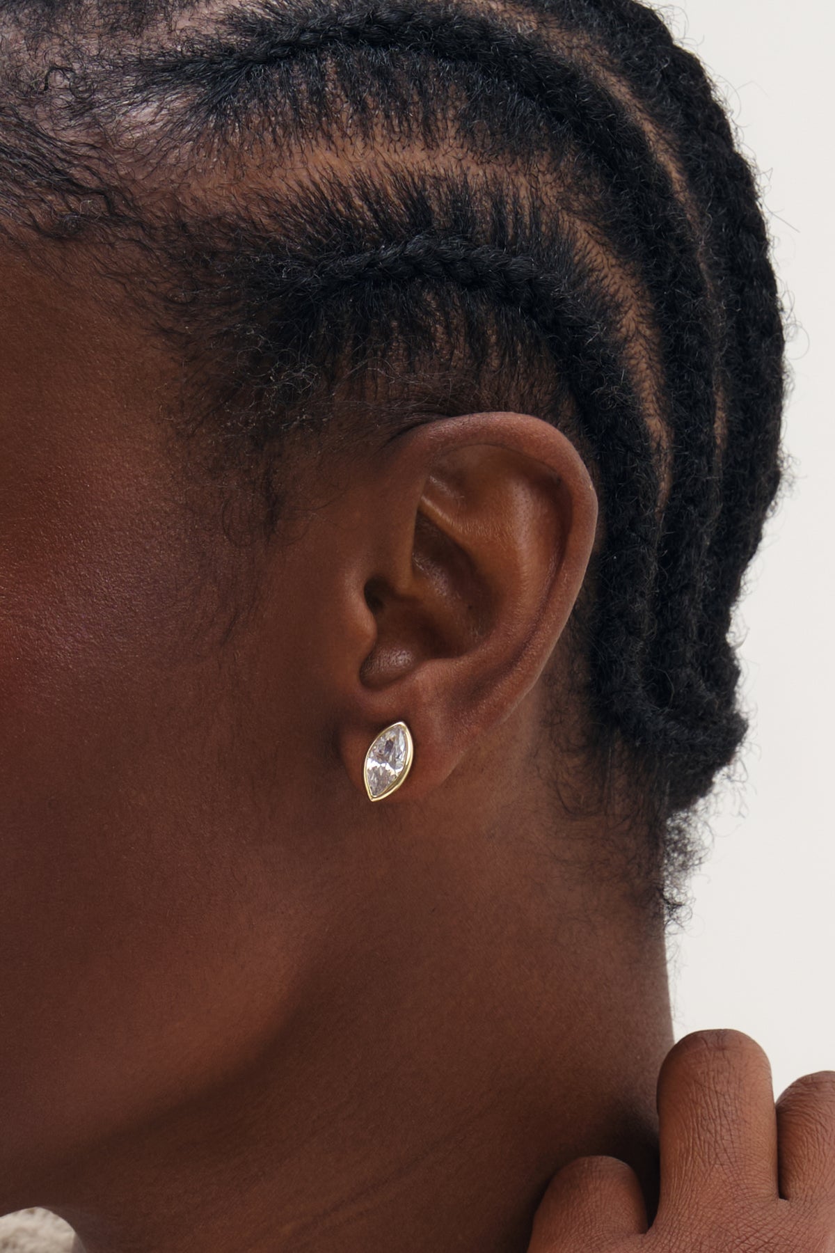 Inicio Gold Navette Bezel Studs