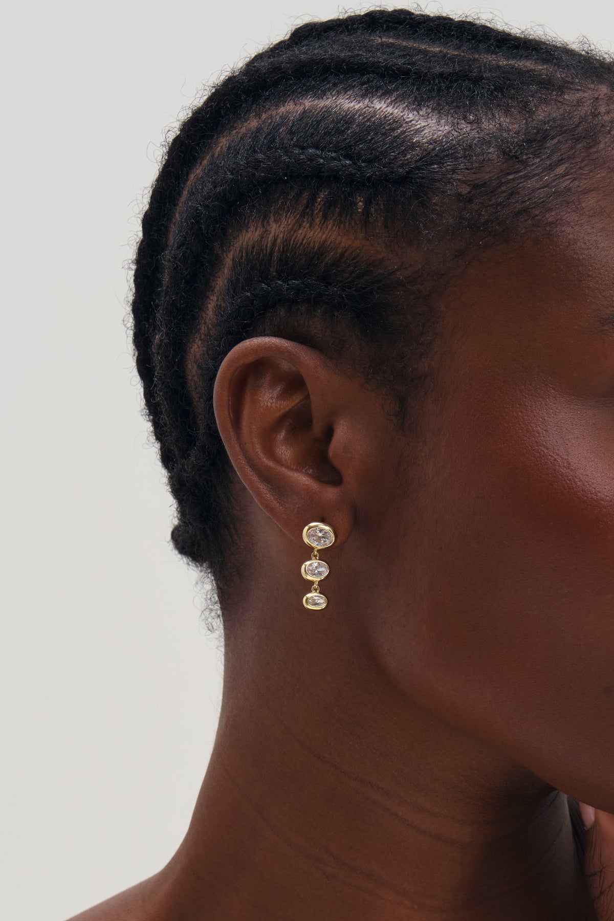 Inicio Gold Graduated Cubic Zirconia Bezel Drop Earrings