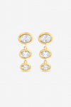 Inicio Gold Graduated Cubic Zirconia Bezel Drop Earrings