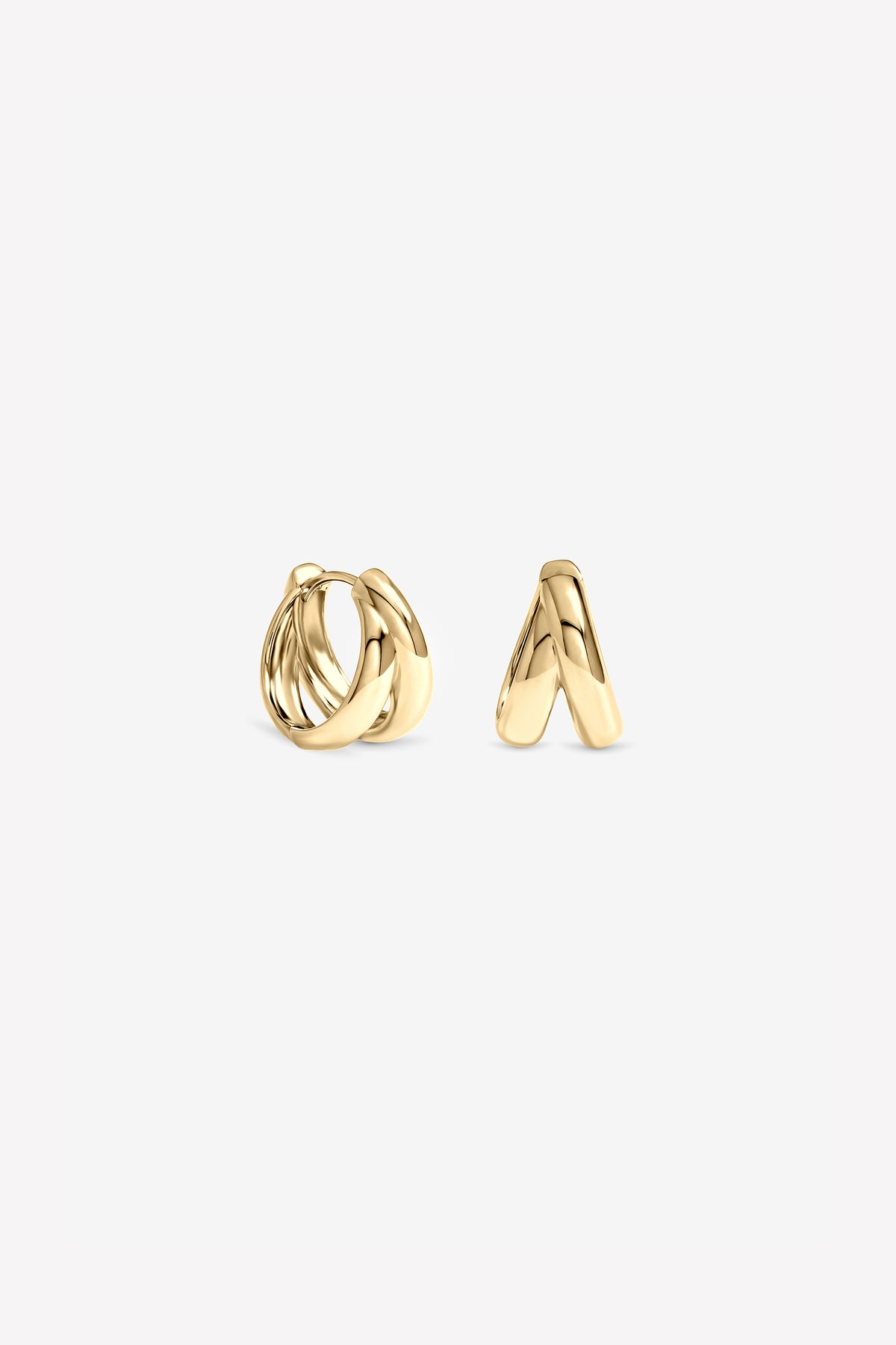 Gold Double Row Hoops