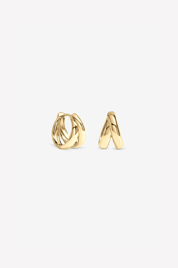 Gold Double Row Hoops