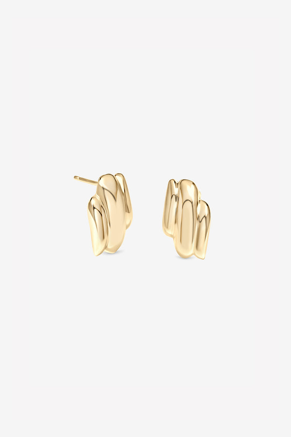 Gold Fluid Wave Earrings