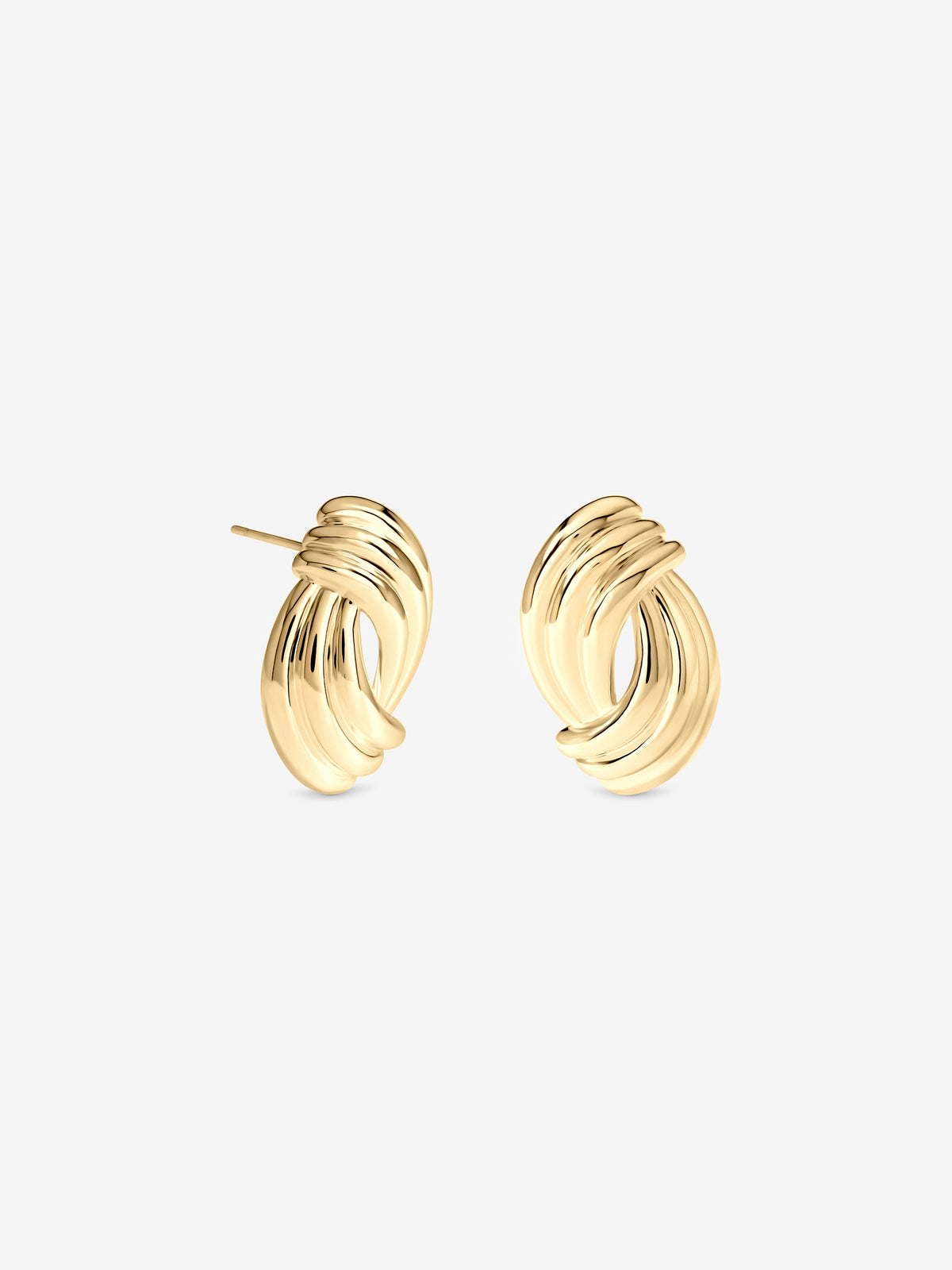 Inicio Gold Large Ridged Studs