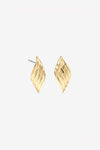 Gold Large Ridged Wave Studs