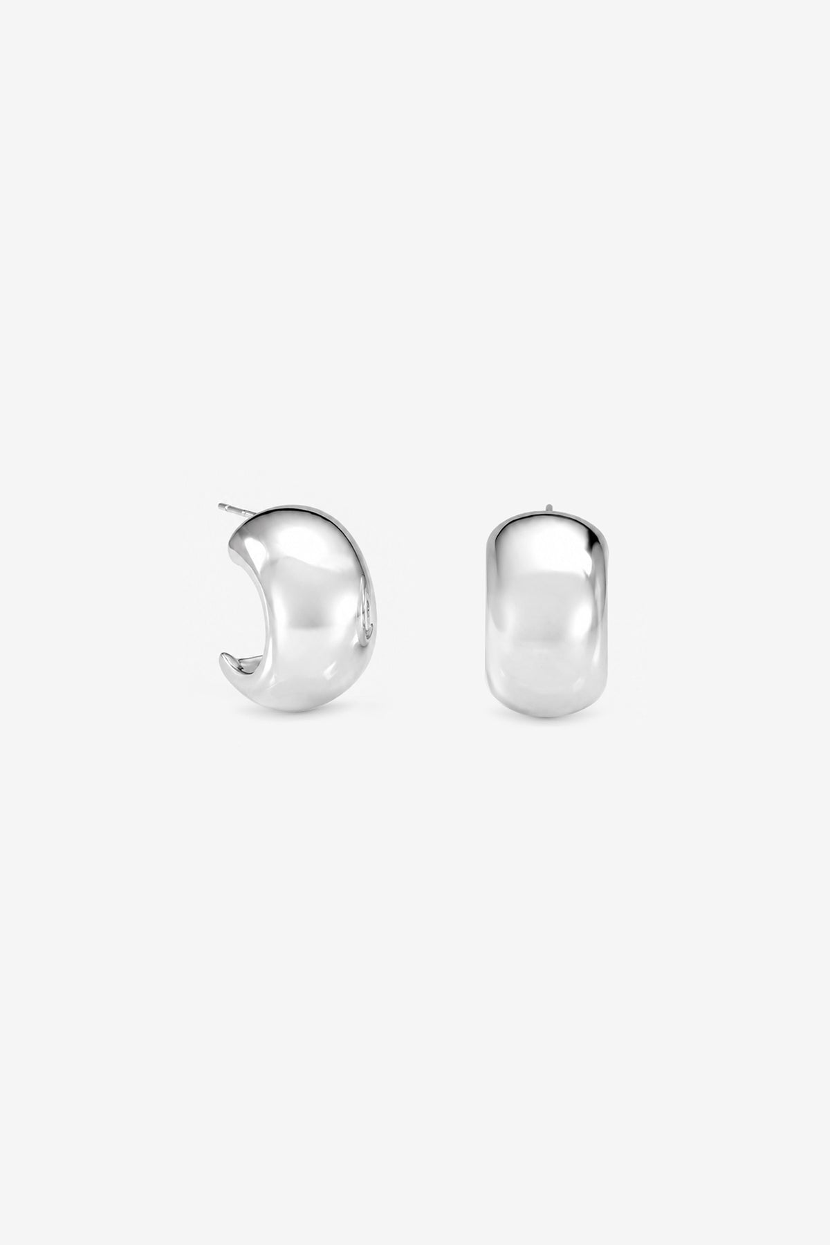 Silver Fluid Hoops