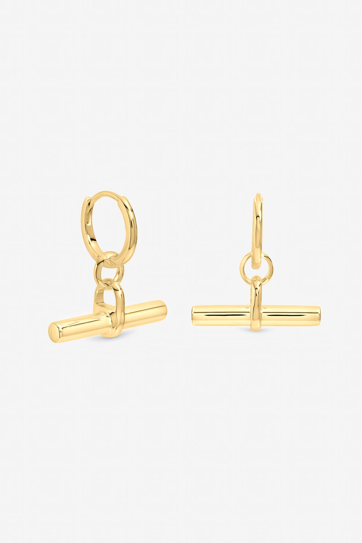 Inicio Gold T-Bar Earrings - Gift Pouch