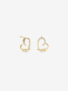 Inicio Gold Pave Open Heart Studs