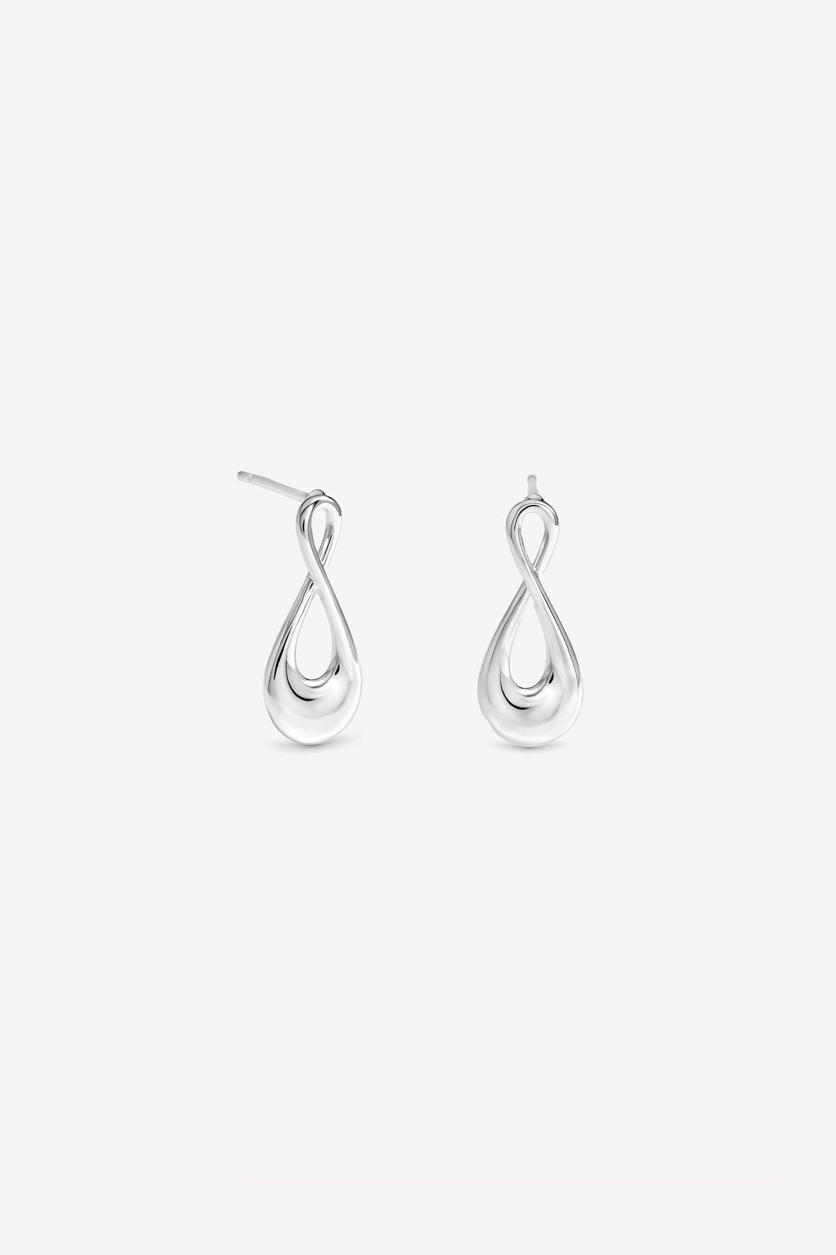 Silver Polished Infinity Earrings