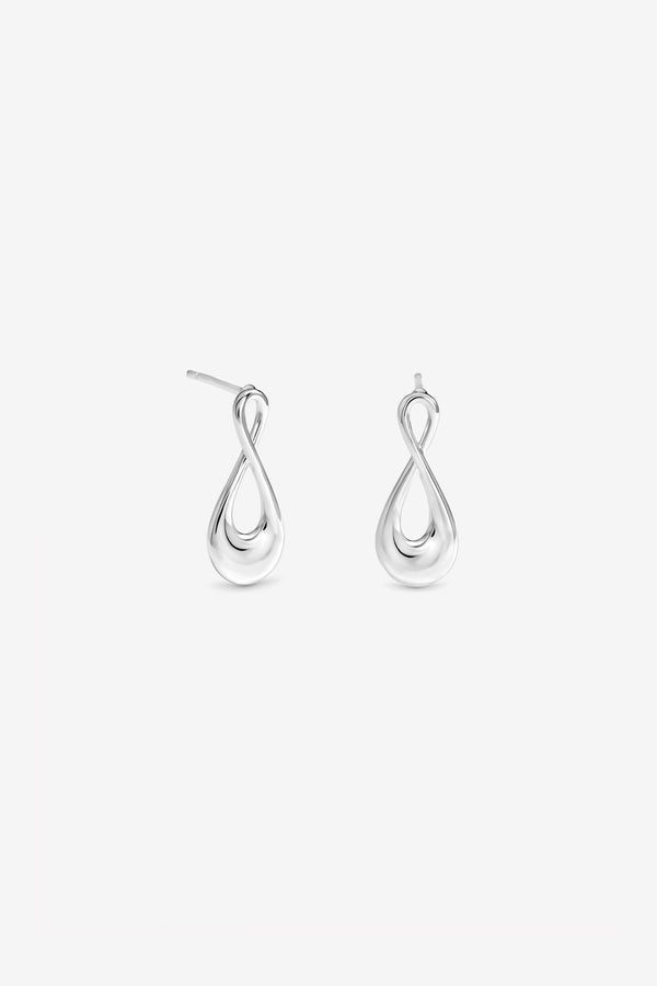 Silver Polished Infinity Earrings