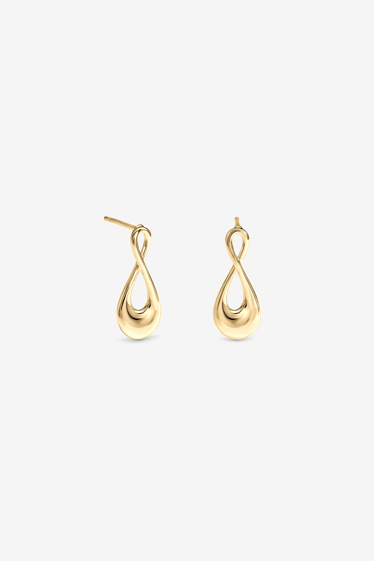 Gold Polished Infinity Earrings
