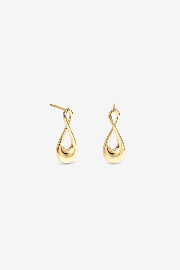 Gold Polished Infinity Earrings