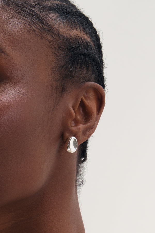 Inicio Silver Small Thumbprint Earrings