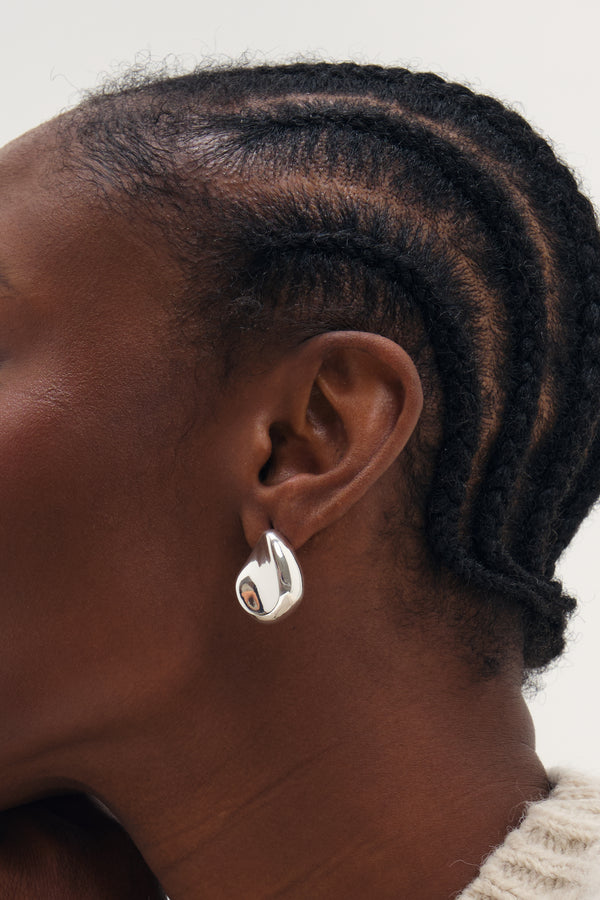 Inicio Silver Large Thumbprint Earrings